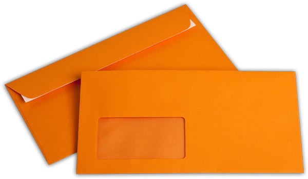 Briefumschläge mit Haftstreifen "Office Color" m. F. Orange 114x229 mm C6/5 100g/qm