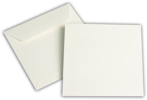 Versandtaschen nassklebend o. F. Cremeweiss 140x140 mm 120g/qm
