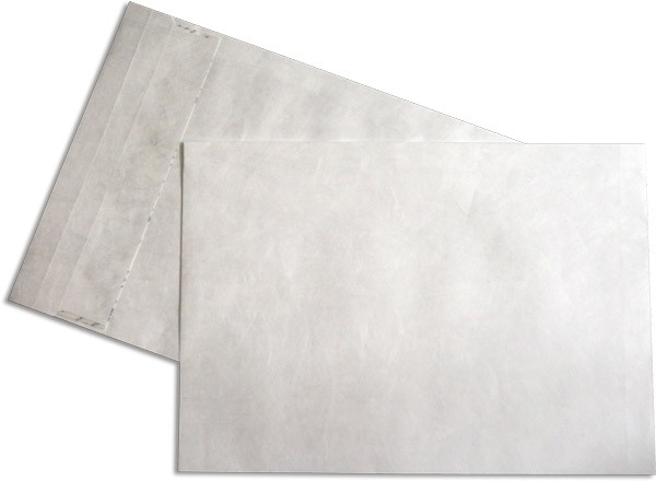 Tyvek Faltentaschen Haftstreifen Öffnung Schmalseite Weiss 250x330 mm B4a