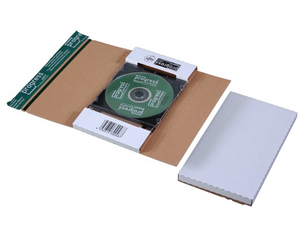 CD-JEWEL-MAILER DL 225x125x12 aus Wellpappe weiss ohne Fenster