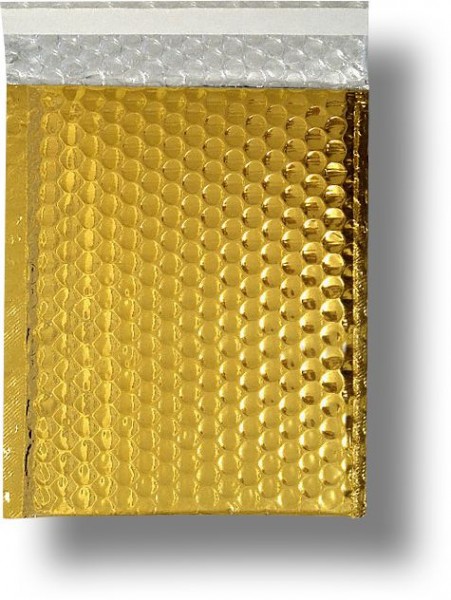 Metallic Bubble Bags Haftstreifen Gold glänzend Luftpolster 310x445 mm