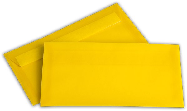 Briefumschläge transparent Haftstreifen o. F. Intensivgelb 110x220 mm DL 100g/qm