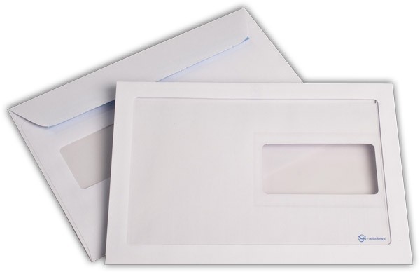 Briefumschläge mit Panoramafenster Haftstreifen Weiss chlorfrei 162x229 mm C5 100g/qm