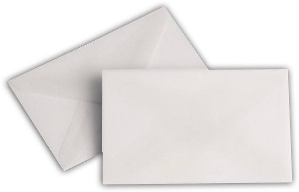 Briefumschläge transparent nassklebend o. F. Weiss 62x98 mm 92g/qm