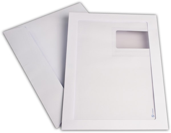 Briefumschläge mit Panoramafenster Haftstreifen Weiss chlorfrei 229x324 mm C4 120g/qm