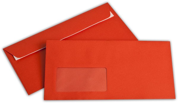 Briefumschläge mit Haftstreifen "Office Color" m. F. Intensivrot 114x229 mm C6/5 100g/qm