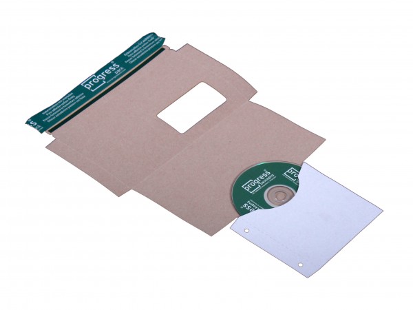 CD-MAILER DL 223x125x3 mit Archivtasche aus Vollpappe weiss