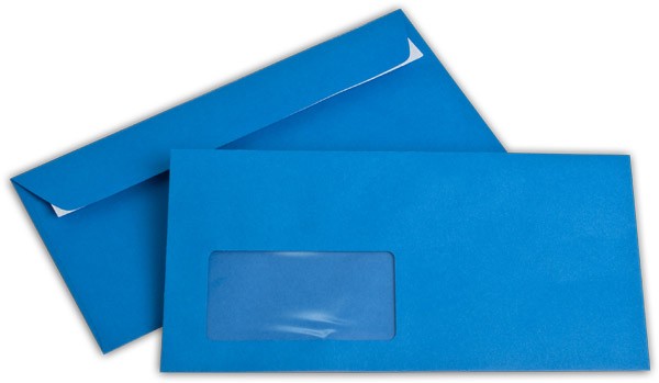 Briefumschläge mit Haftstreifen "Office Color" m. F. Königsblau 114x229 mm C6/5 100g/qm