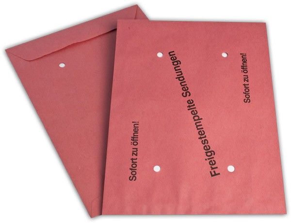 Versandtaschen nassklebend o. F. Rot Freistempel 250x353 mm B4 90g/qm